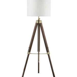 Easel Dark Wood and Antique Brass Tripod Floor Lamp Base Only