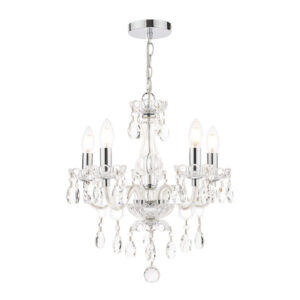 Harriet 5 Light Crystal & Polished Chrome Chandelier