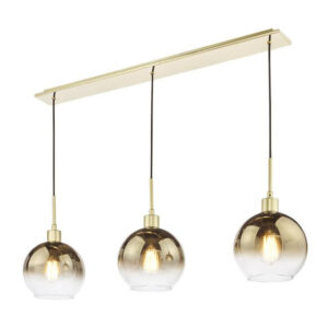 Lycia 3 Light Satin Gold with Gold Ombre Glass Bar Pendant Light
