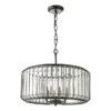Naeva 4 Light Black with Crystal Shaded Pendant Light
